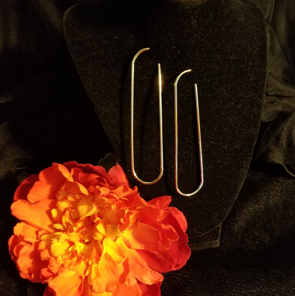 Long Wire Geometric Drop Earrings Are A Sleek And Modern Accessory